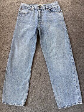 LEVI'S BIG E DAD JEAN - MEDIUM BLUE DENIM LABELED SIZE W31 L 30 - MEASURES 33X29